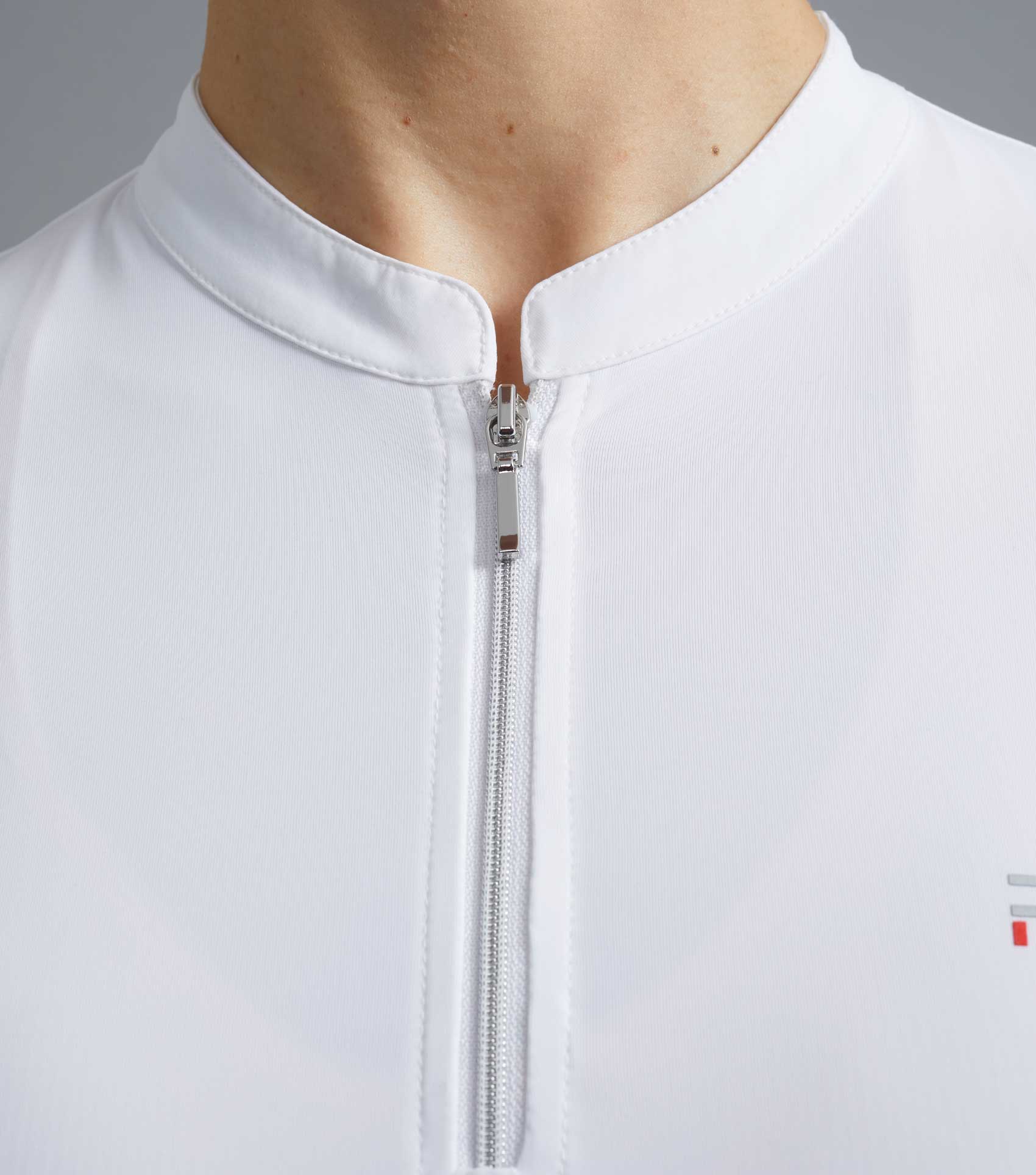 White Sleeveless Ladies Riding Top with Zipper | Equestrian Fashion
