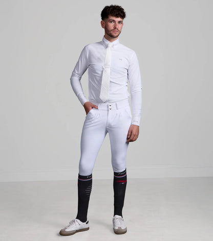 PREMIER EQUINE Men's Long Sleeve Show Shirt White - Equestrian Competition Apparel