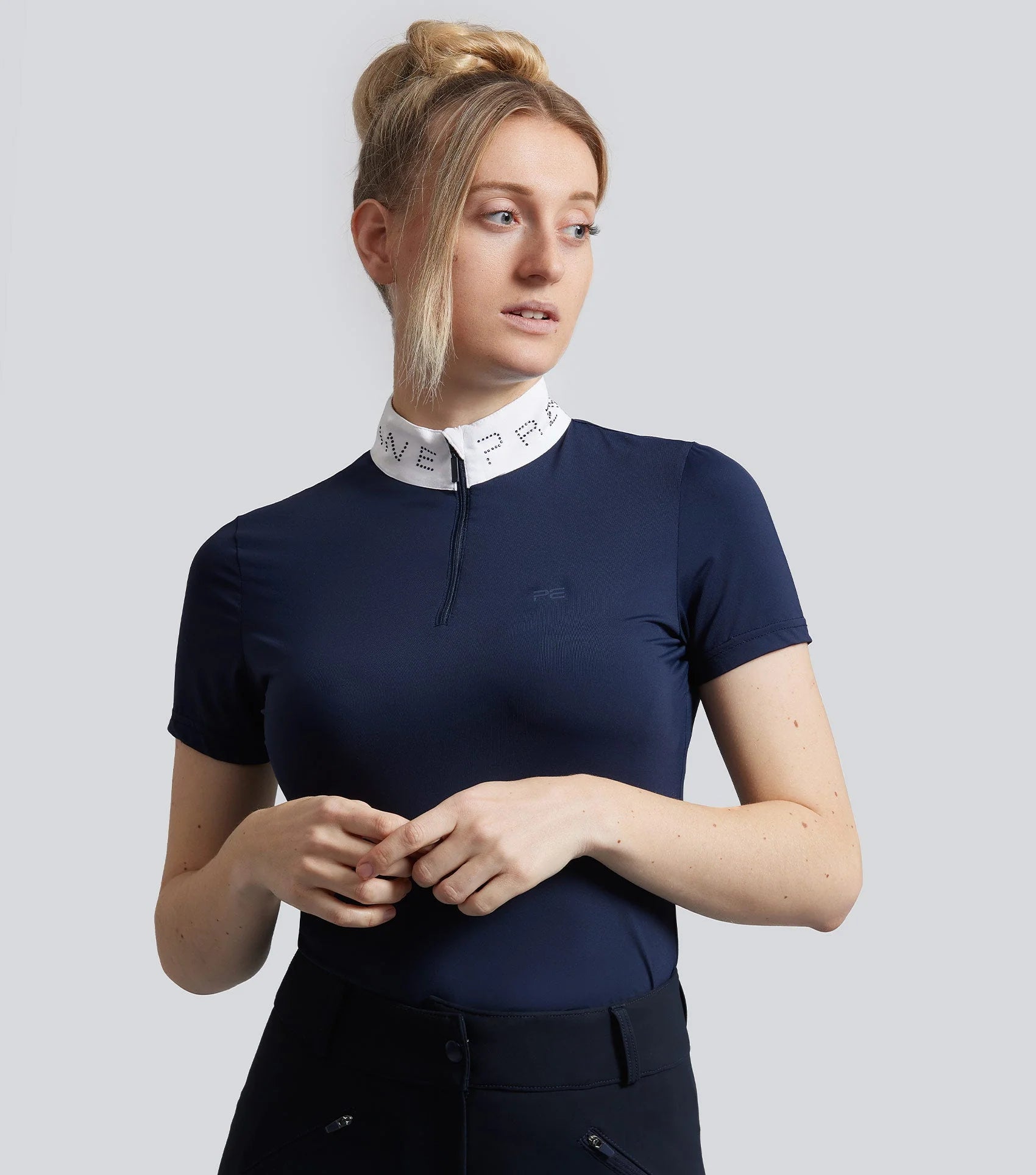 PREMIER EQUINE Andria Women's Short Sleeve Riding Top Navy | Equestrian Apparel