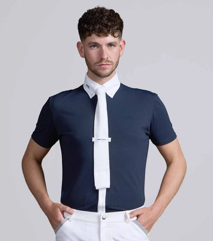 Premier Equine Men's Show Shirt - Navy Short Sleeve Competition Riding Apparel | Equiflair