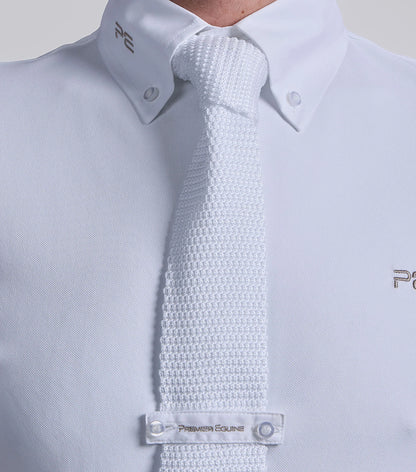Premier Equine Antonio Men's White Short Sleeve Show Shirt with Tie | Equestrian Apparel