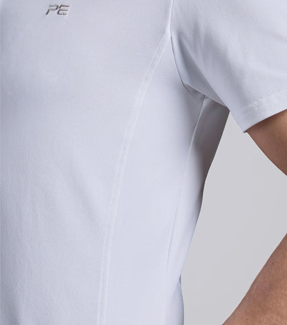 PREMIER EQUINE Men's White Short Sleeve Show Shirt - Breathable Equestrian Apparel
