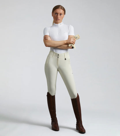 Premier Equine Aradina White Competition Riding Breeches: Full Seat Gel, Ladies Equestrian Apparel