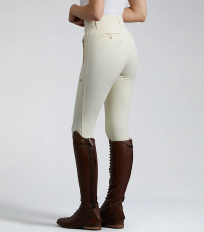 Premier Equine Aradina Vanilla Riding Breeches: Equestrian Competition Style with Full Seat Gel for Optimal Performance