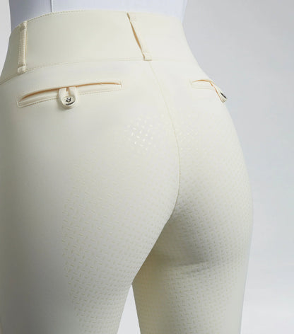 PREMIER EQUINE ARADINA Ladies Vanilla Riding Breeches with Full Seat Gel. Competition Style.