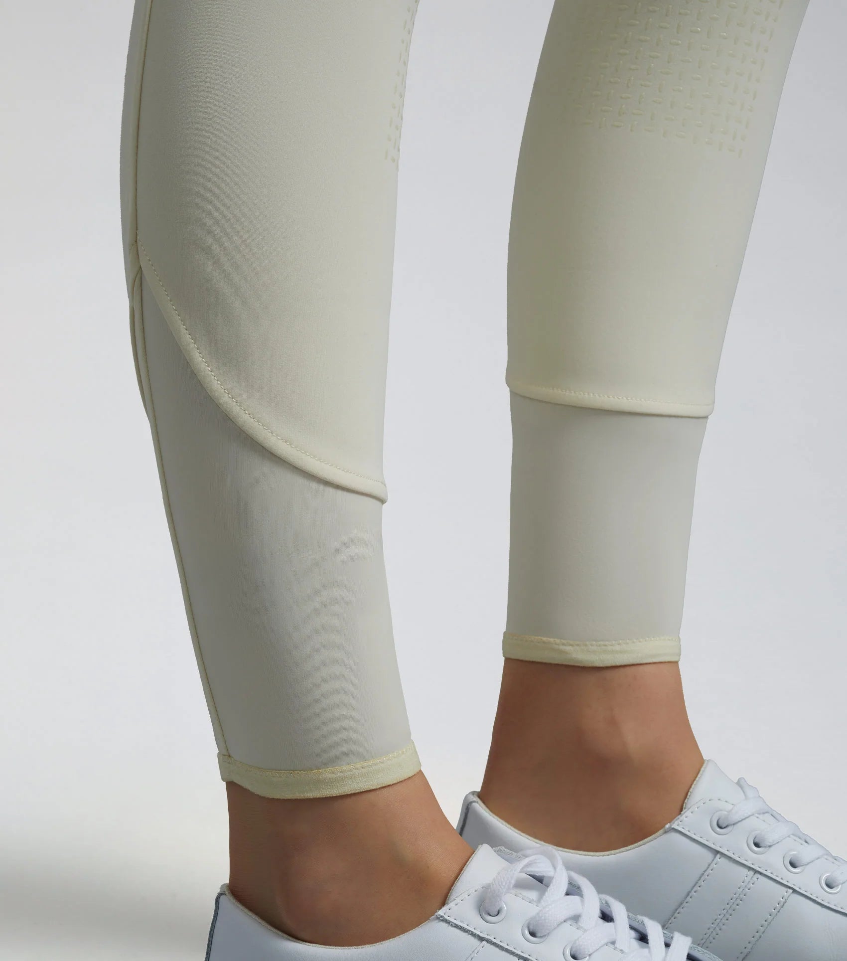 Premier Equine Aradina Vanilla Competition Riding Breeches. Equestrian full seat gel breeches for women.