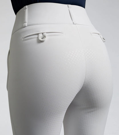 White Equestrian Riding Breeches - Full Seat Gel, Women's Competition Breeches, PREMIER EQUINE Aradina Style