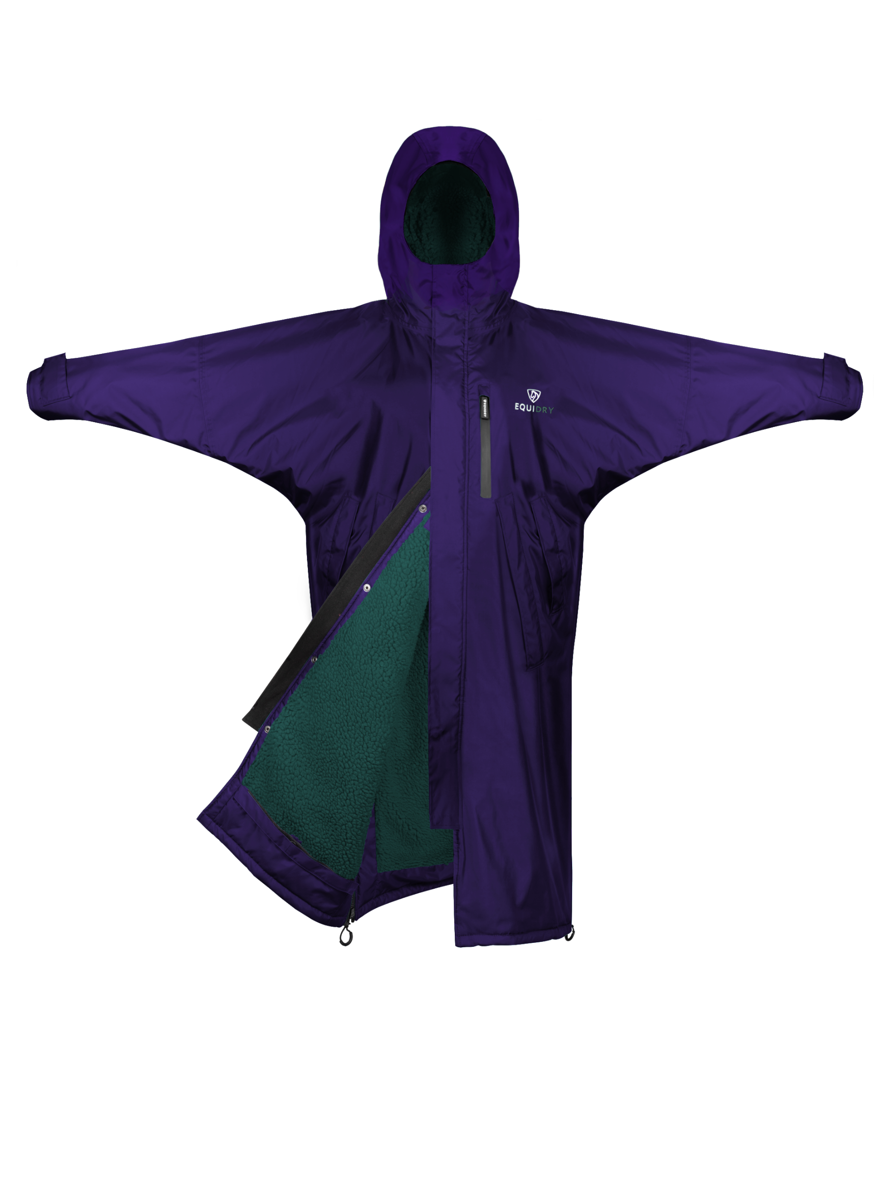 EQUIDRY EVOLUTION Women's Purple Teal Fleece Riding Coat - Waterproof Equestrian Outerwear
