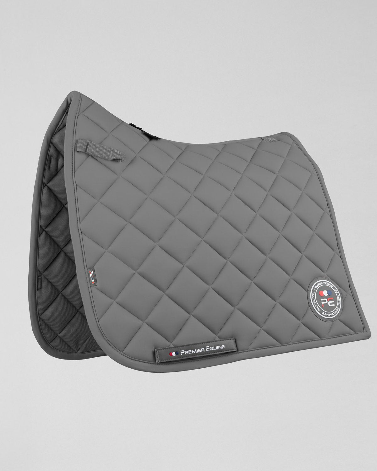 PREMIER EQUINE ATLAS Close Contact Dressage Square Grey - Equiflair: Quilted, Bamboo Lined Saddle Pad