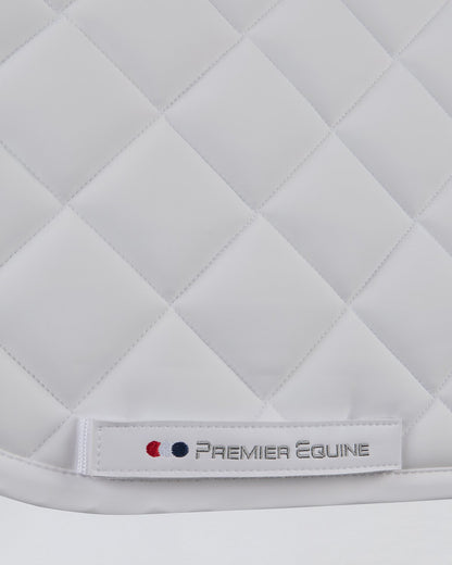 PREMIER EQUINE Atlas Dressage Square Pad - White Close Contact Saddle Pad for Horses | Equiflair