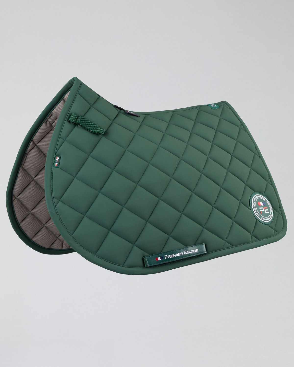 Premier Equine Atlas Green GP/Jump Saddle Pad - Close Contact, Quilted Design