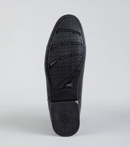 Premier Equine Avanti Leather Paddock Boots Black - Sole View. Equestrian Footwear.