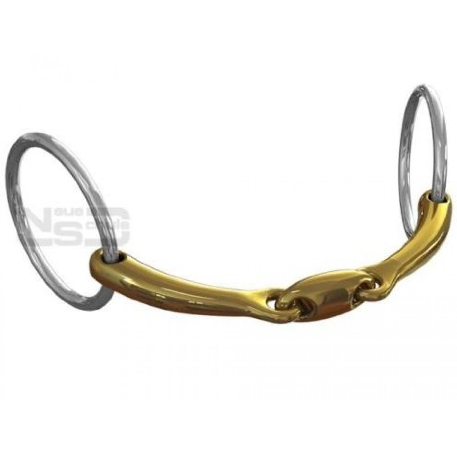 NEUE SCHULE Team Up Loose Ring Horse Bit - Double Jointed, Salox Mouthpiece, Stainless Steel. Equestrian Equipment.