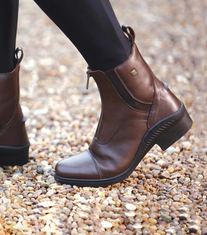 Premier Equine Balmoral Brown Leather Paddock Riding Boots - Women's Ankle Boots