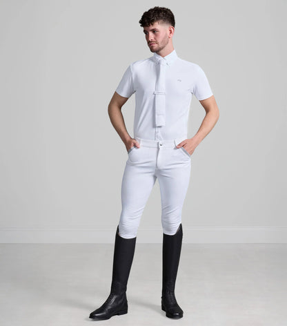 Premier Equine Barusso Men's White Gel Knee Competition Breeches | Equestrian Riding Apparel