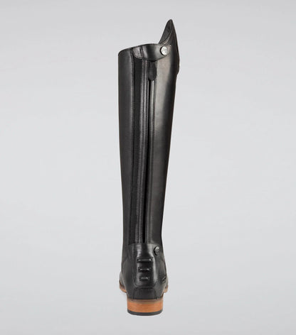 Premier Equine Black Leather Riding Boots: Tall Field Boots with Zip - Back View