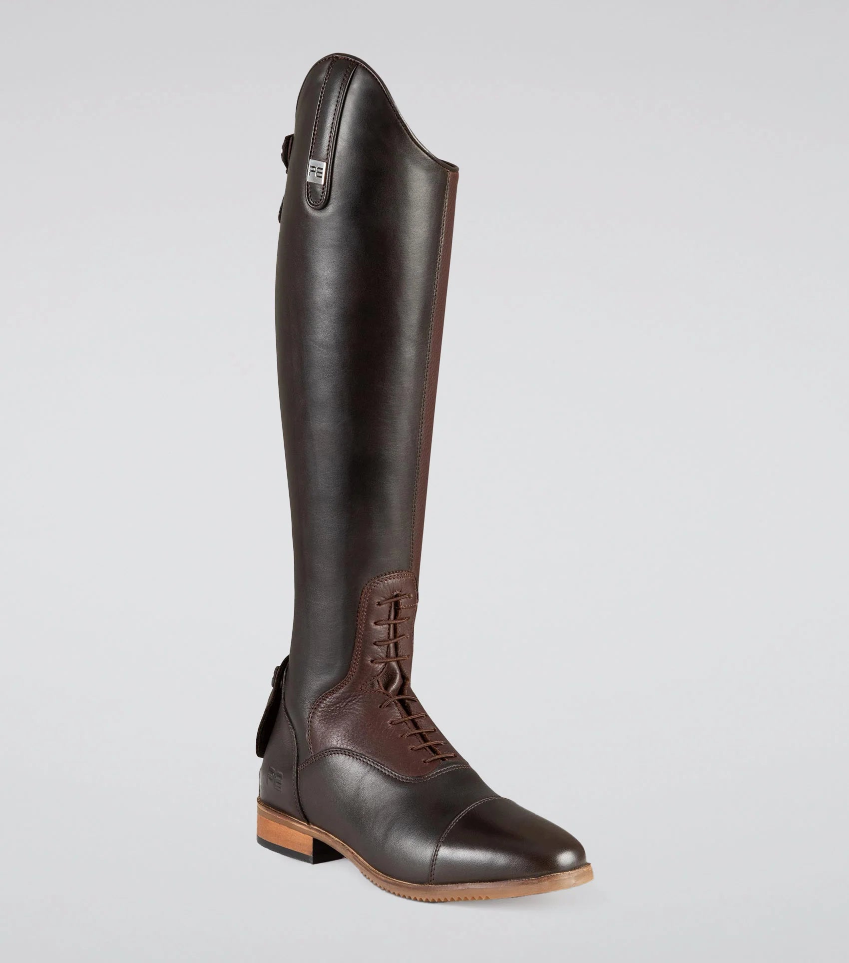 Premier Equine Brown Leather Riding Boots: Ladies' Equestrian Tall Lace-Up Field Boots