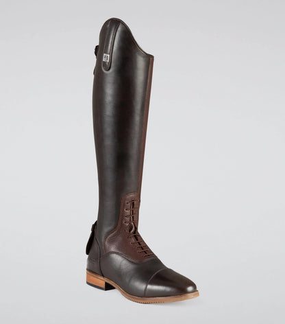 Premier Equine Brown Leather Riding Boots: Ladies' Equestrian Tall Lace-Up Field Boots