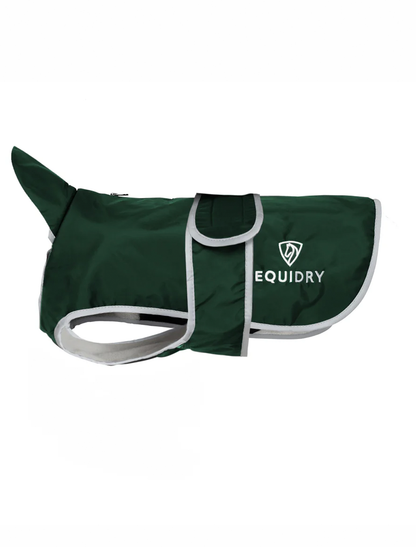 EQUIDRY Waterproof Dog Coat Black Forest Green/Grey