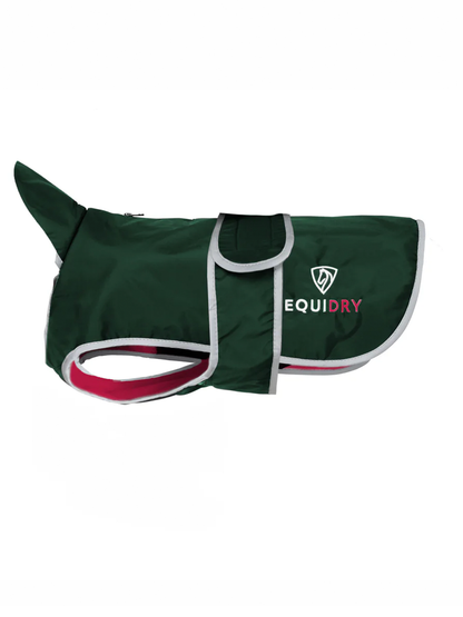 EQUIDRY Waterproof Dog Coat Black Forest Green/Peacock Pink | Equiflair