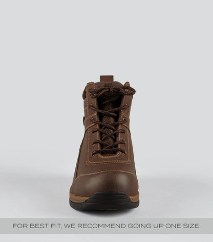 Brown Waterproof Laced Leather Riding Boot by Equiflair - Men's & Women's Equestrian Footwear