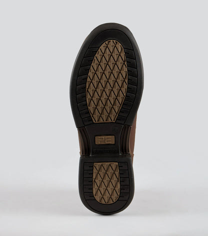 Premier Equine Borelli Waterproof Boot Sole: Slip Resistant Leather Equestrian Footwear, Brown Laced Boot