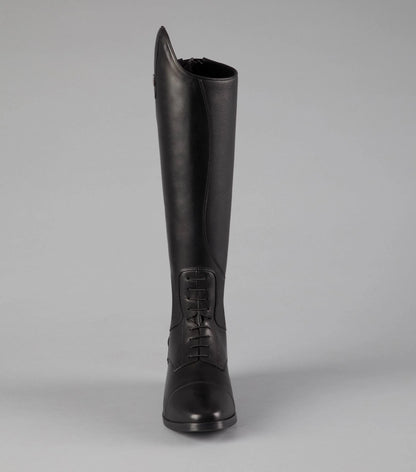 Premier Equine Botero Men's Tall Leather Riding Boots, Black Field Boot with Elasticated Laces