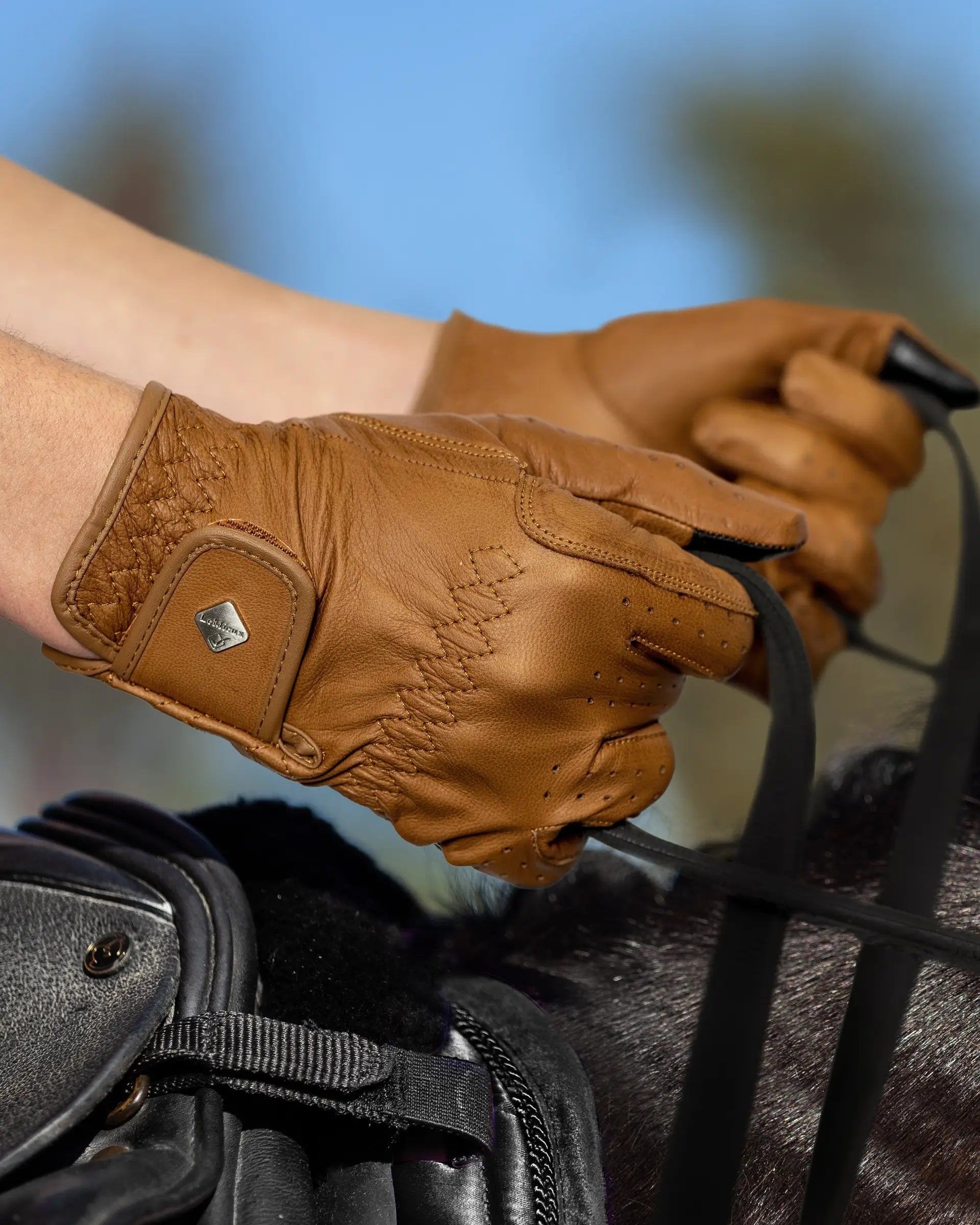 LeMieux Classic Leather Riding Gloves Tan