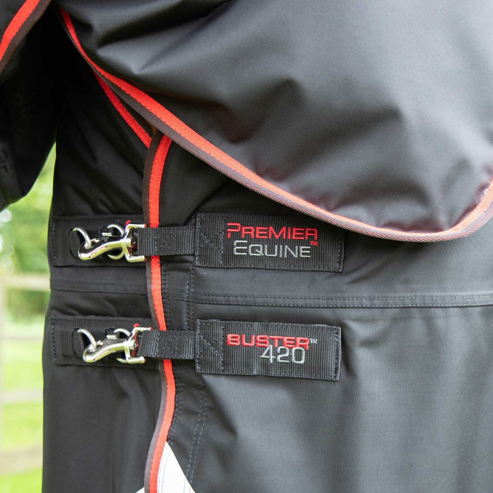 Premier Equine Buster 420g Turnout Rug with Classic Neck Cover Black