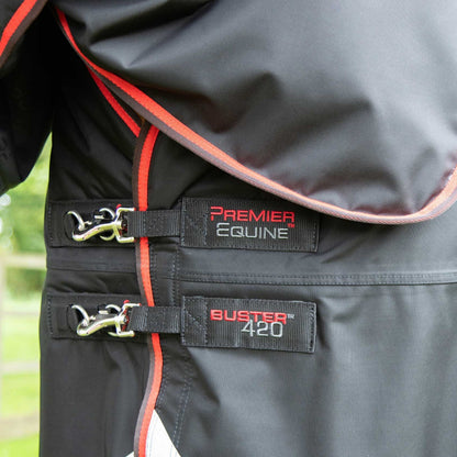 Premier Equine Buster 420g Turnout Rug with Classic Neck Cover Black