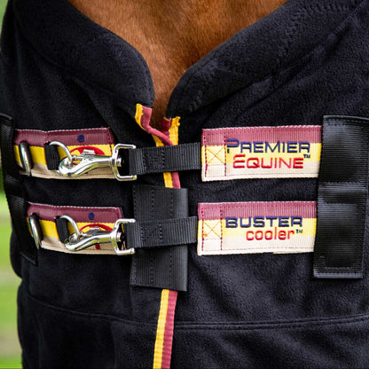 Premier Equine Buster Fleece Cooler Rug - Continental Edition Black | Horse Cooler Rug