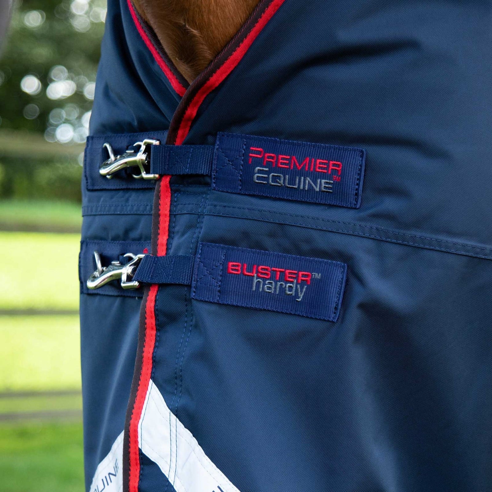 Premier Equine Buster Hardy 200g Half Neck Turnout Rug Navy
