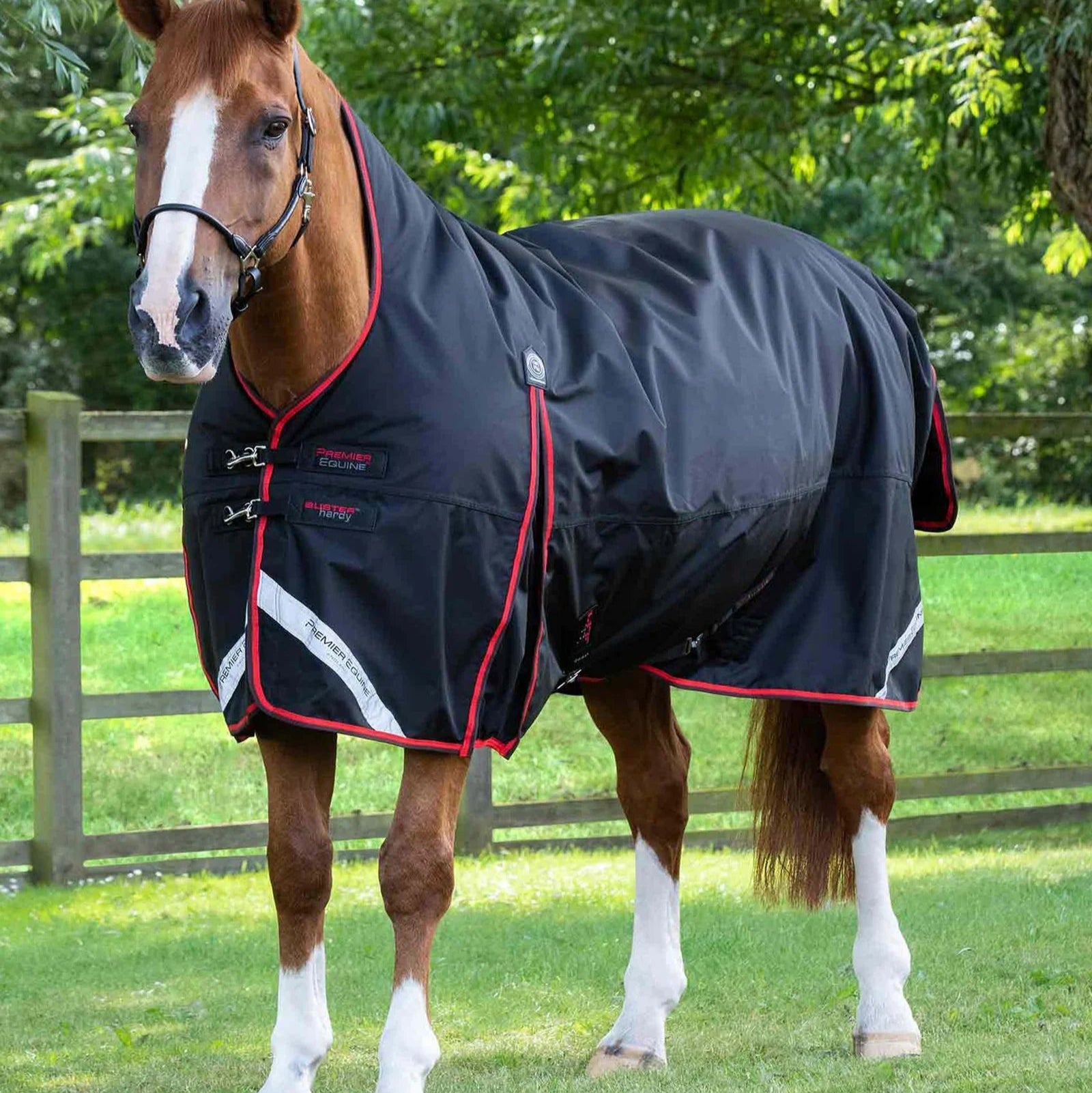 Premier Equine Buster Hardy 400g Half Neck Turnout Rug Black