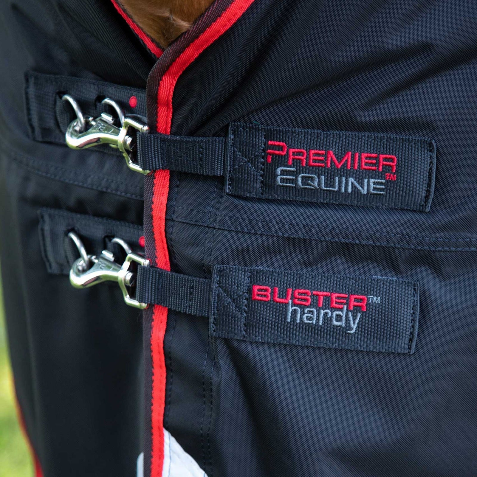 Premier Equine Buster Hardy 400g Half Neck Turnout Rug Black