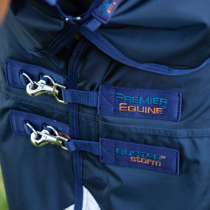 Premier Equine Buster Storm 420g Combo Turnout Rug with Classic Neck Navy