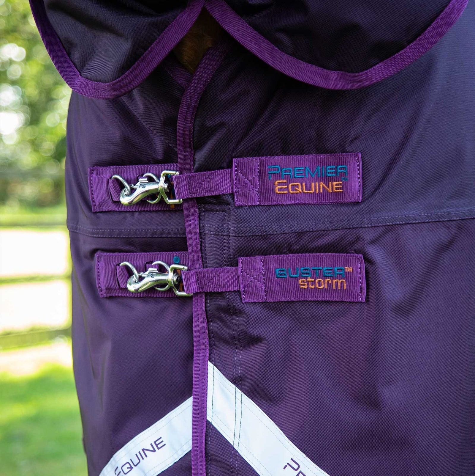Premier Equine Buster Storm 420g Purple Horse Turnout Rug - Combo Neck