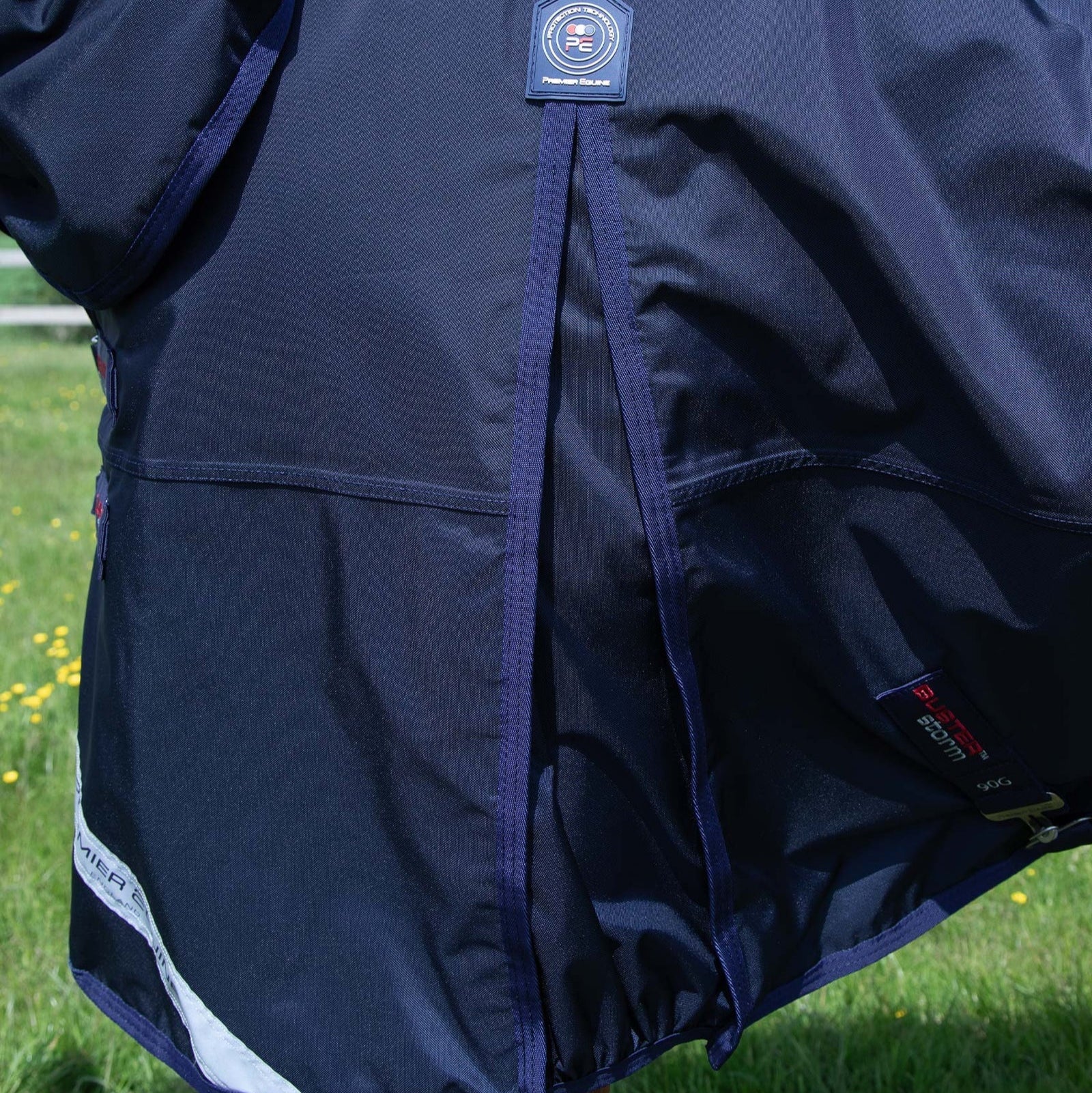 Premier Equine Buster Storm 90g Combo Turnout Rug with Classic Neck Navy