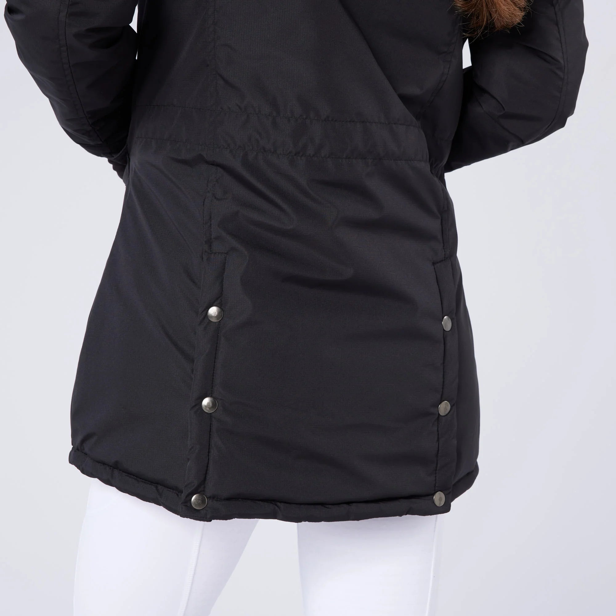 CAMEO VENTUS Black Riding Jacket - Quilted, Vented, Removable Hood - Equiflair