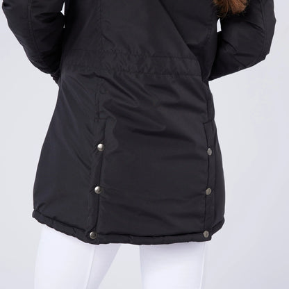 CAMEO VENTUS Black Riding Jacket - Quilted, Vented, Removable Hood - Equiflair