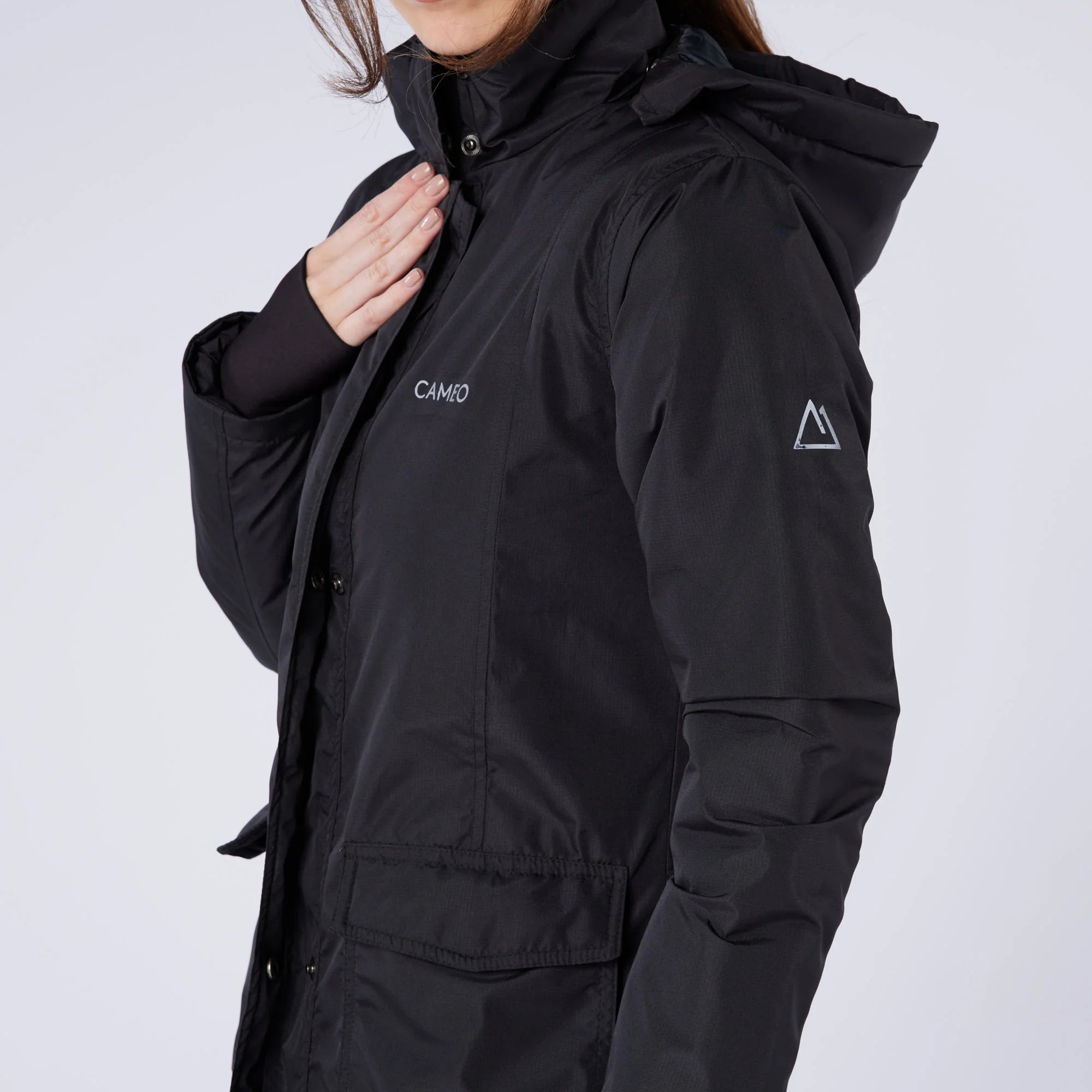 CAMEO Ventus Black Riding Jacket: Hooded, Vented Equestrian Apparel for Women - Equiflair