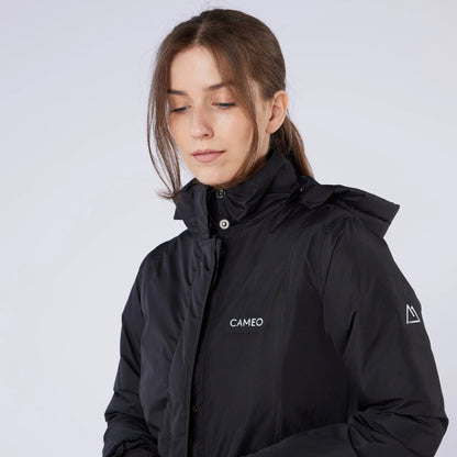 CAMEO VENTUS Black Riding Jacket - Quilted, Removable Hood, Comfortable Fit - Equiflair Riding Apparel