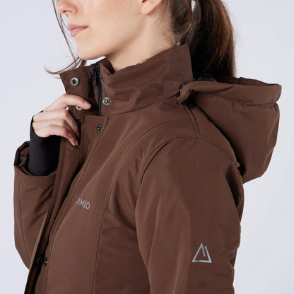 CAMEO VENTUS Brown Riding Jacket | Equiflair Equestrian Jacket with Quilted Design & Removable Hood for Women