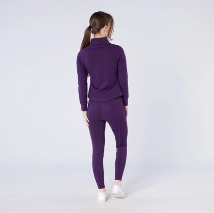 Purple EcoDry Riding Tights - Equestrian Apparel | Equiflair - Silicone Seat, Winter Riding