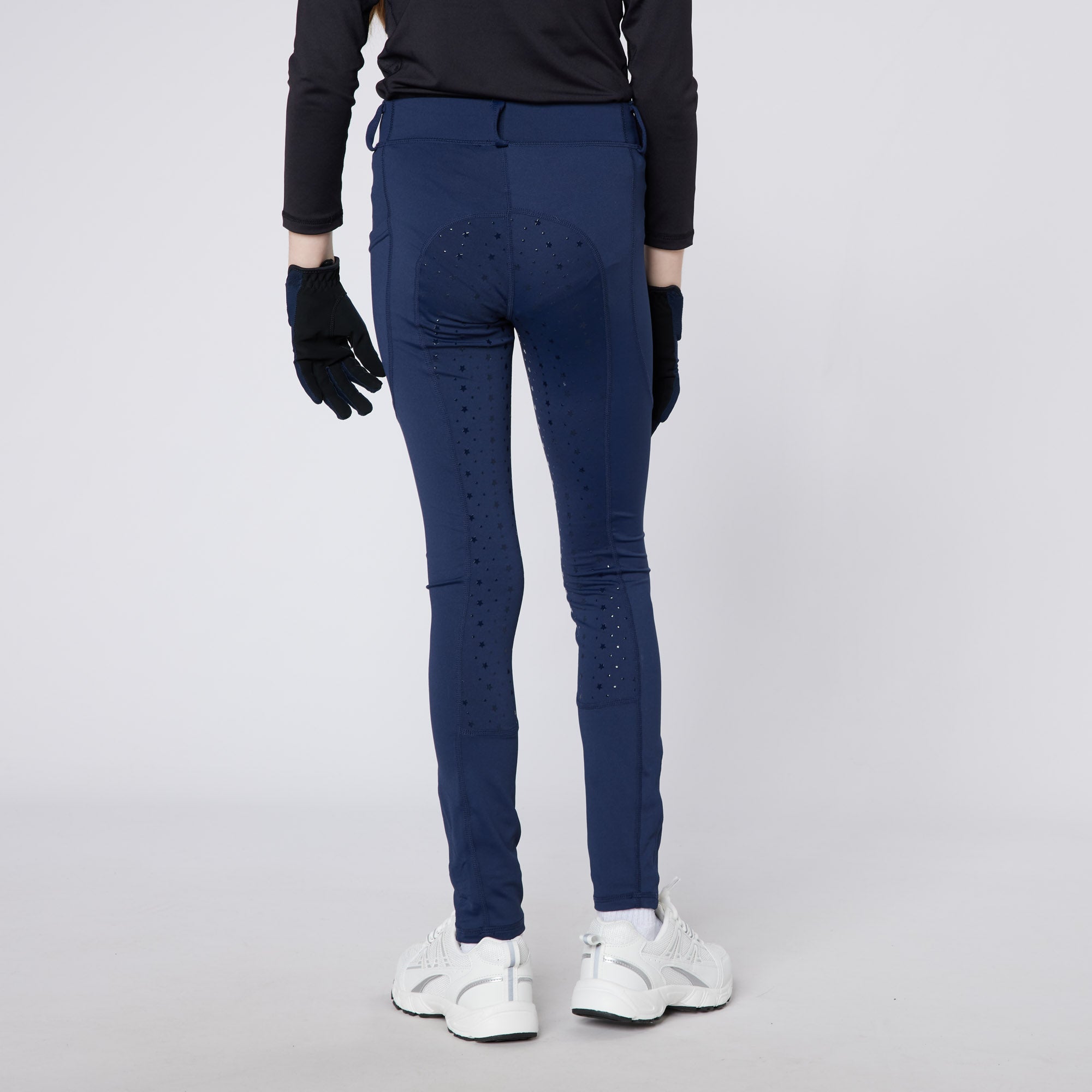 CAMEO Junior Performance Navy Riding Tights - Full Seat Silicone Grip Equestrian Apparel for Kids