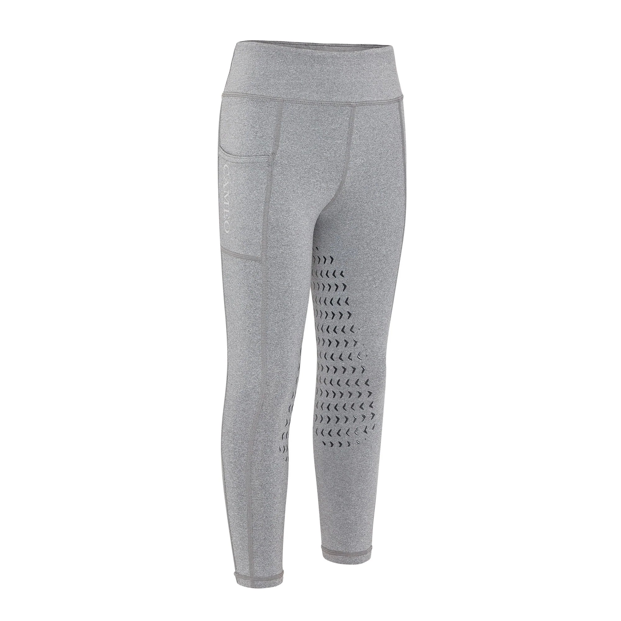 CAMEO Junior Grey Riding Tights: Core Tights with Silicone Grip Knee, Equiflair