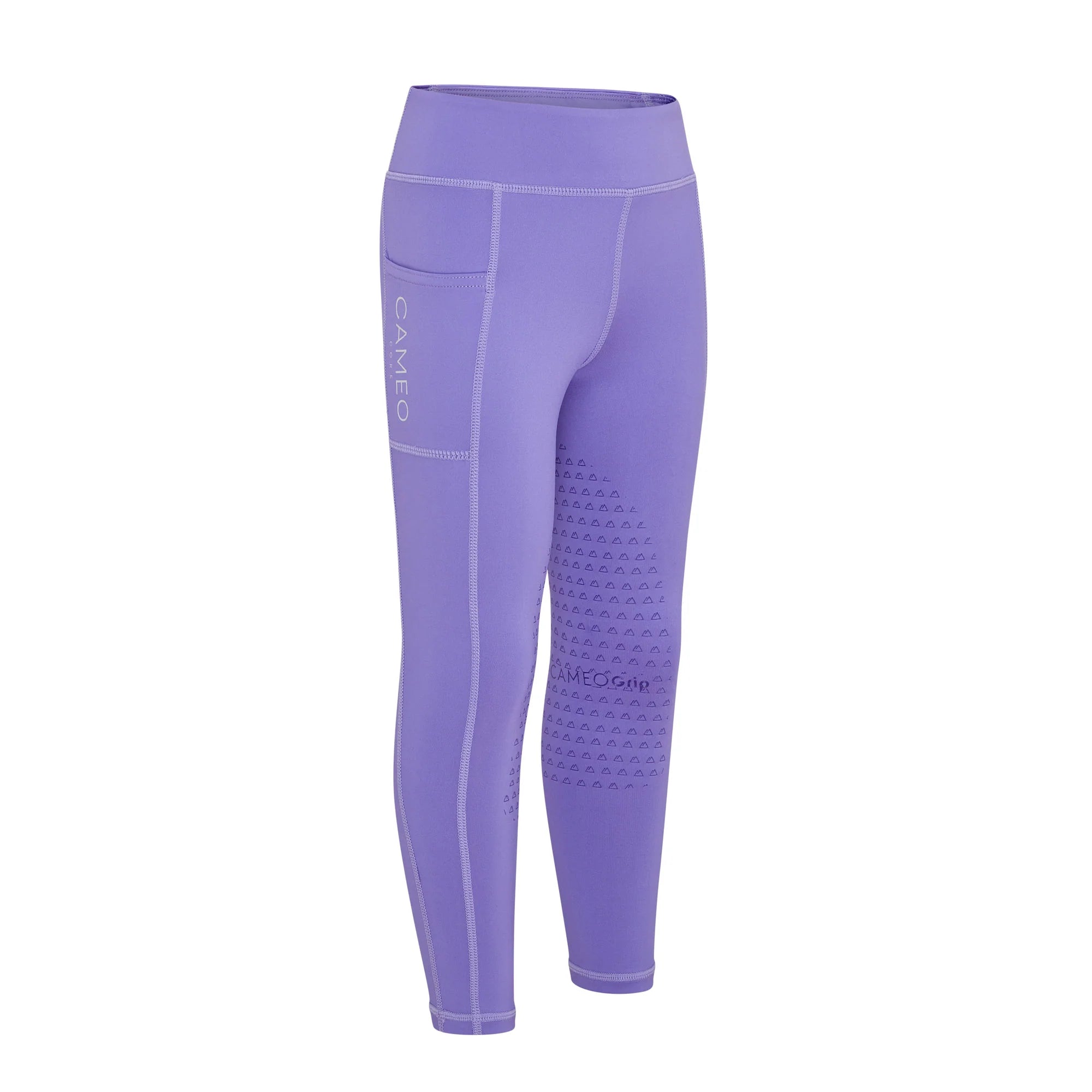Purple CAMEO Junior Core Riding Tights with Silicone Knee Grip & Phone Pocket | Equestrian Apparel
