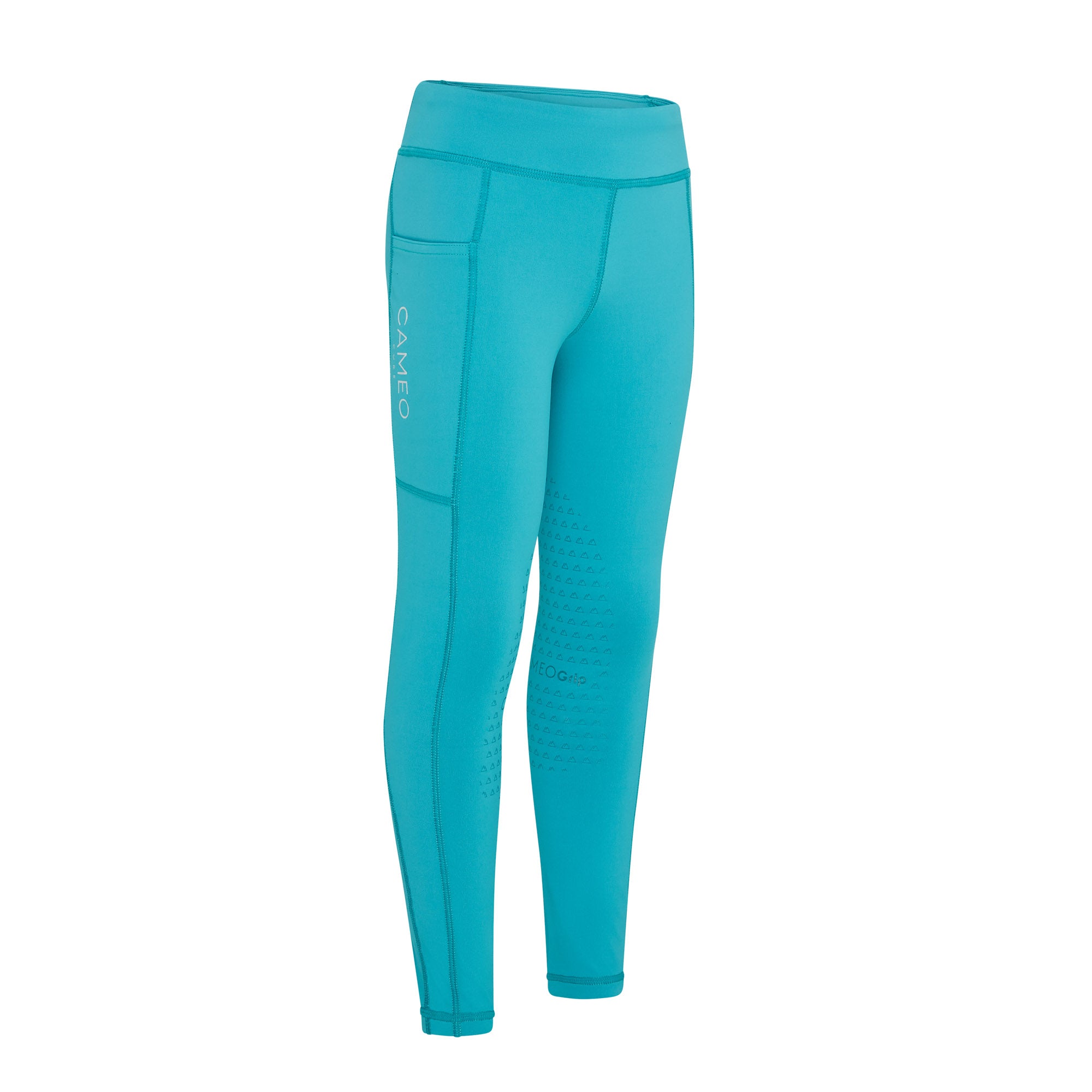 Cameo Junior Core Riding Tights - Canary. Children's Equestrian Apparel with Grip Knee & Phone Pocket.