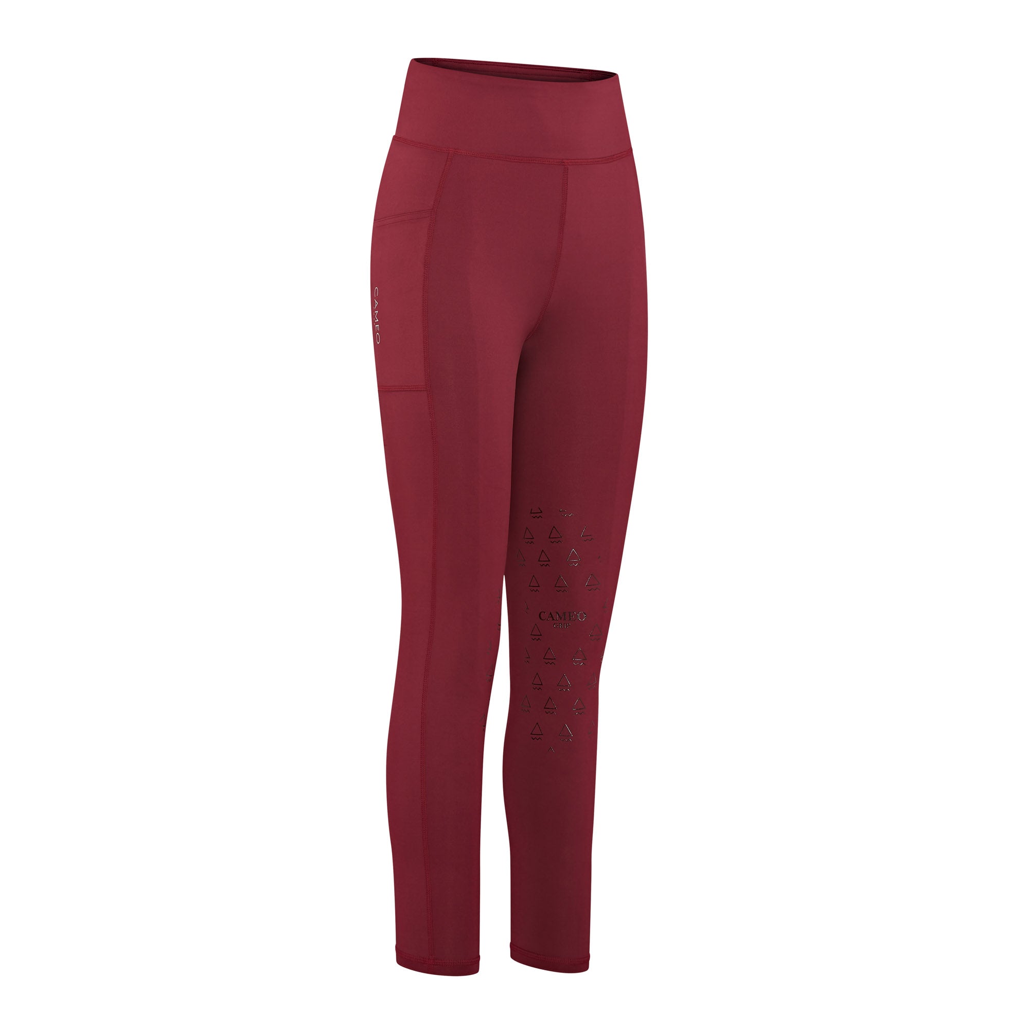 Crimson Cameo Riding Tights: Equestrian Leggings with Phone Pocket & Knee Grip - Women's Apparel