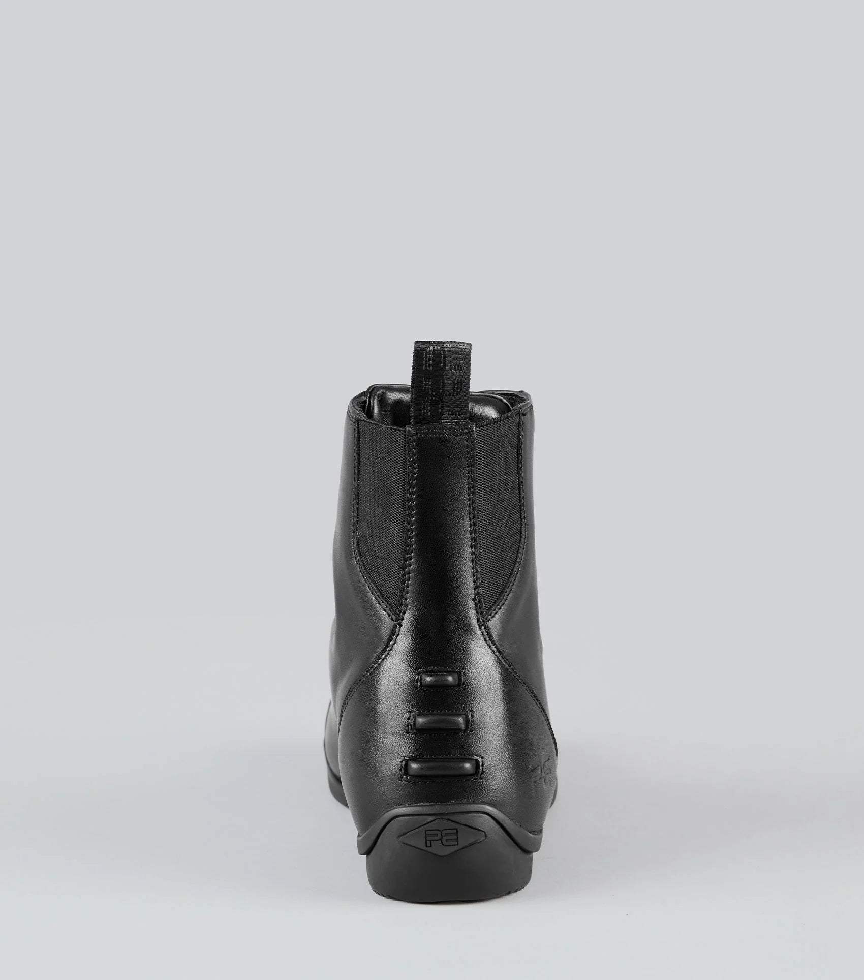 Premier Equine Calceus Black Leather Paddock Boots - Back View: Durable Riding Footwear