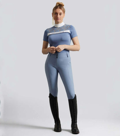 PREMIER EQUINE Dusty Blue Riding Breeches: Woman in Equestrian Apparel & Riding Boots | Equiflair